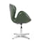 Manhattan Comfort Raspberry Faux Leather Adjustable Swivel Chair in Forest Green and Polished Chrome AC038-FG - alternate 3